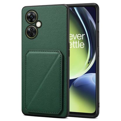 For OnePlus Nord CE 3 Lite / N30 Denior Imitation Calf Leather Back Phone Case with Holder(Green) by Denior
