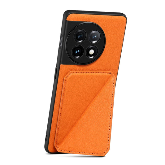 For OnePlus Nord CE 3 Lite / N30 Denior Imitation Calf Leather Back Phone Case with Holder(Orange) by Denior