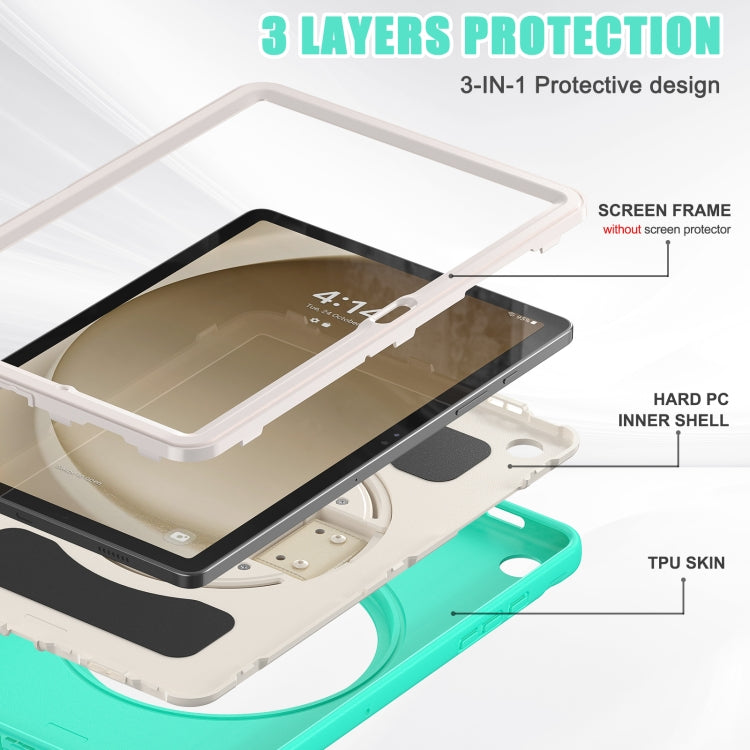 For Samsung Galaxy Tab A9+ / X210 Spider Wheel Silicone Hybrid PC Tablet Case(Mint Green) by bashfashion