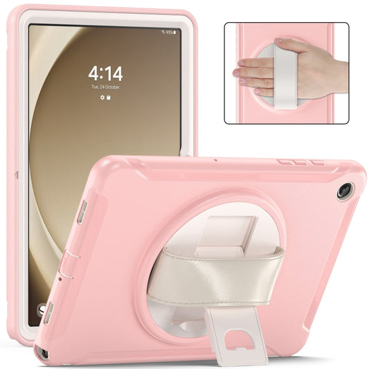 For Samsung Galaxy Tab A9+ / X210 Spider Wheel Silicone Hybrid PC Tablet Case(Cherry Blossoms Pink) by bashfashion