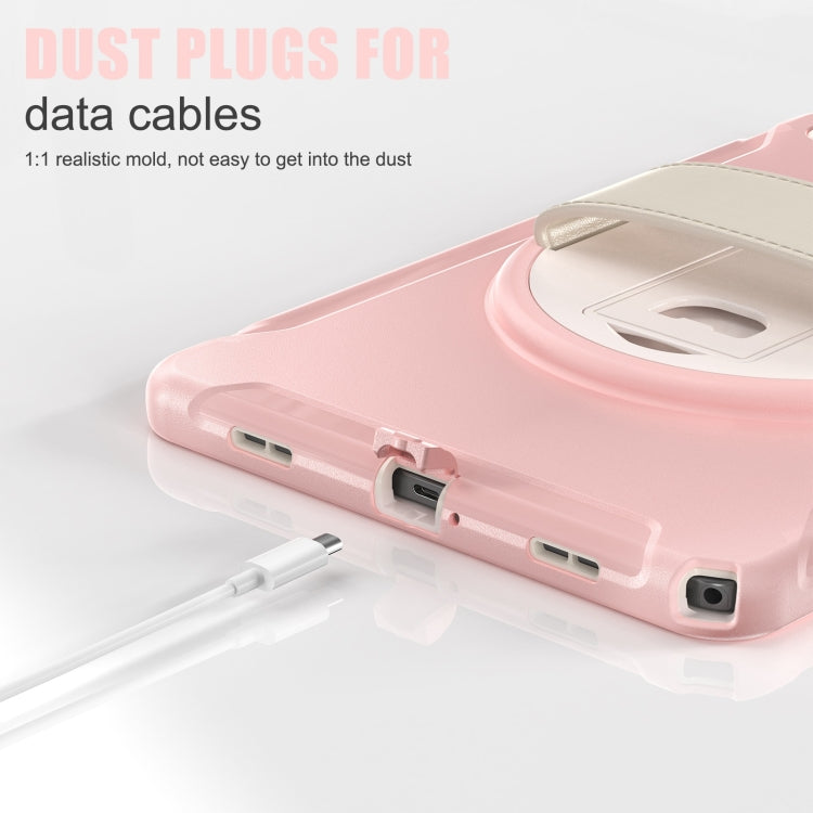 For Samsung Galaxy Tab A9+ / X210 Spider Wheel Silicone Hybrid PC Tablet Case(Cherry Blossoms Pink) by bashfashion