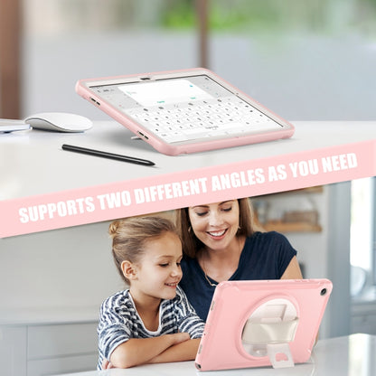 For Samsung Galaxy Tab A9+ / X210 Spider Wheel Silicone Hybrid PC Tablet Case(Cherry Blossoms Pink) by bashfashion