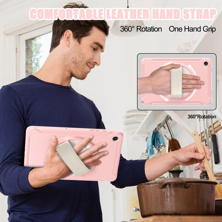 For Samsung Galaxy Tab A9+ / X210 Spider Wheel Silicone Hybrid PC Tablet Case(Cherry Blossoms Pink) by bashfashion