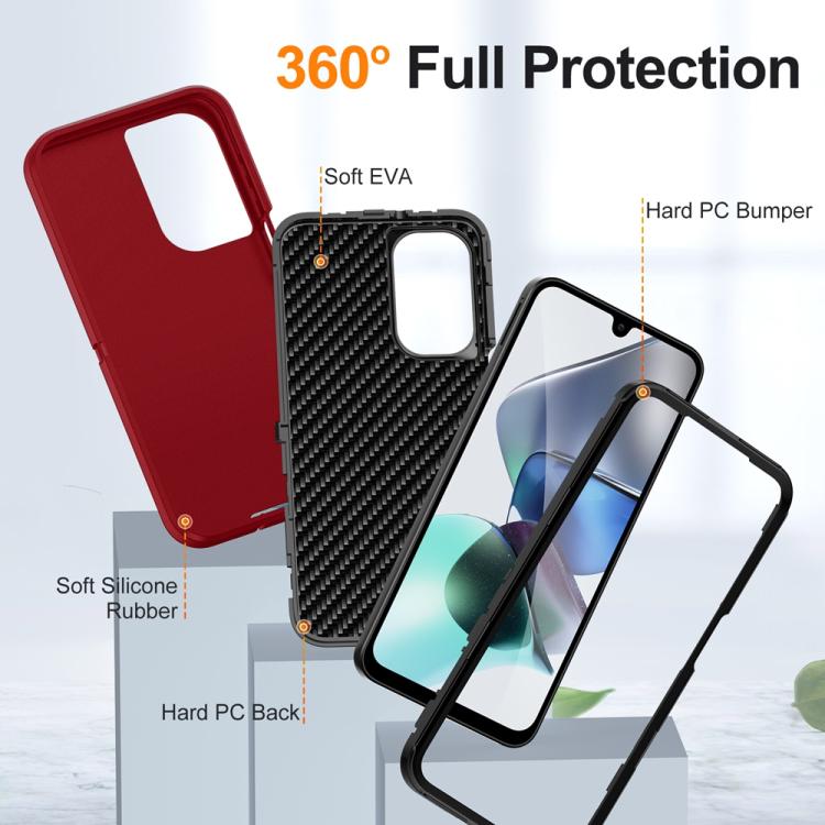 For Samsung Galaxy A26 5G Life Waterproof Rugged Phone Case(Red + Black) by bashfashion