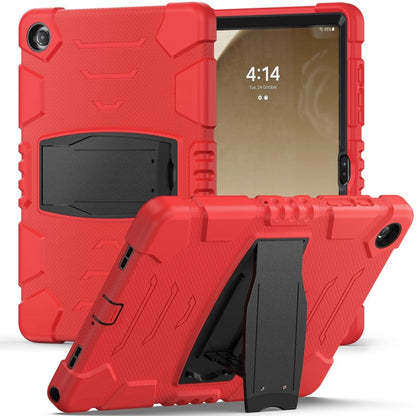 For Samsung Galaxy Tab A9+ / X210 PC Hybrid Silicone Tablet Case with Holder(Red) by bashfashion