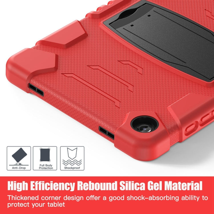 For Samsung Galaxy Tab A9+ / X210 PC Hybrid Silicone Tablet Case with Holder(Red) by bashfashion
