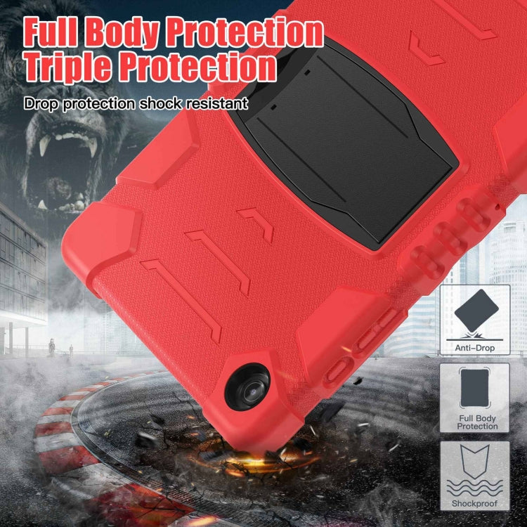 For Samsung Galaxy Tab A9+ / X210 PC Hybrid Silicone Tablet Case with Holder(Red) by bashfashion