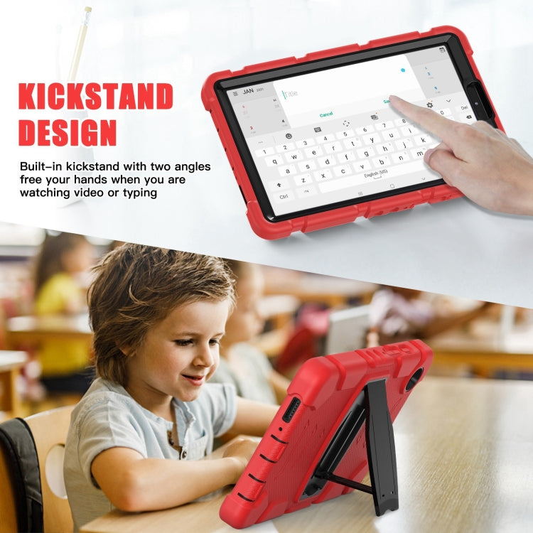 For Samsung Galaxy Tab A9+ / X210 PC Hybrid Silicone Tablet Case with Holder(Red) by bashfashion