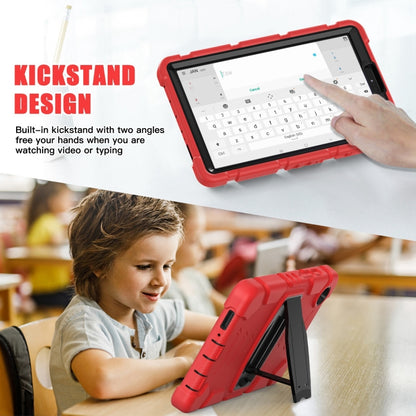 For Samsung Galaxy Tab A9+ / X210 PC Hybrid Silicone Tablet Case with Holder(Red) by bashfashion
