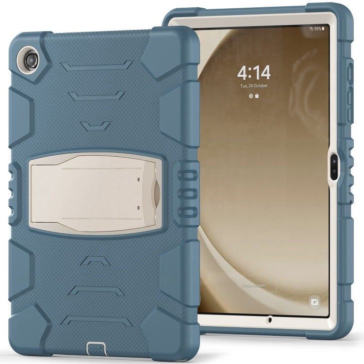 For Samsung Galaxy Tab A9+ / X210 PC Hybrid Silicone Tablet Case with Holder(Cornflower Blue) by bashfashion