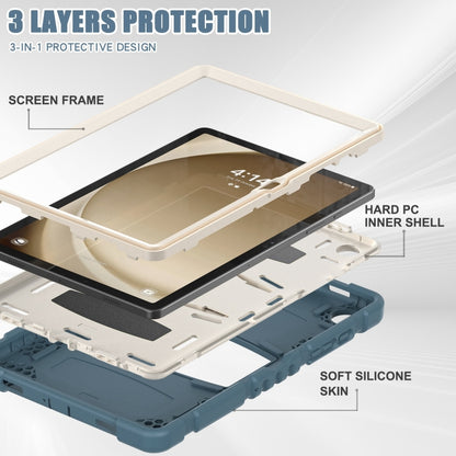 For Samsung Galaxy Tab A9+ / X210 PC Hybrid Silicone Tablet Case with Holder(Cornflower Blue) by bashfashion