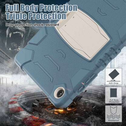 For Samsung Galaxy Tab A9+ / X210 PC Hybrid Silicone Tablet Case with Holder(Cornflower Blue) by bashfashion