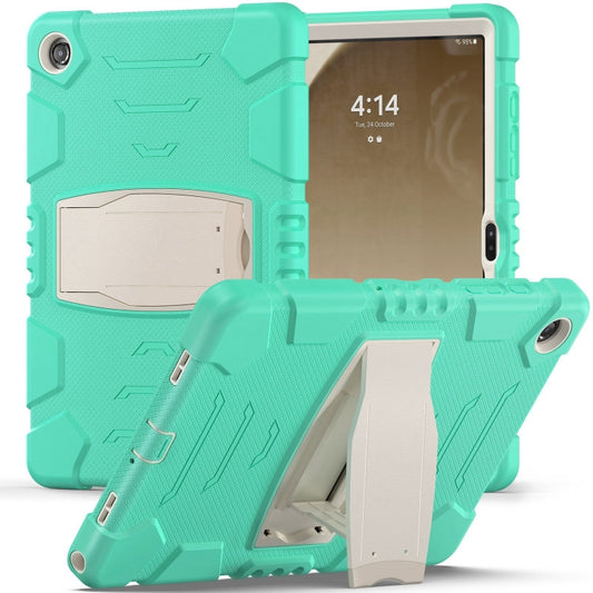 For Samsung Galaxy Tab A9+ / X210 PC Hybrid Silicone Tablet Case with Holder(Mint Green) by bashfashion