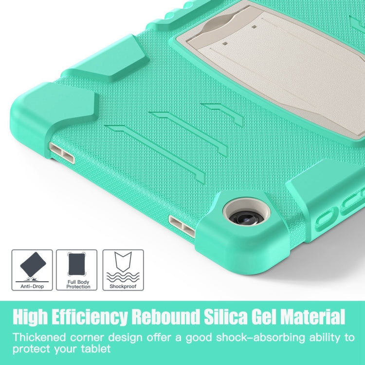 For Samsung Galaxy Tab A9+ / X210 PC Hybrid Silicone Tablet Case with Holder(Mint Green) by bashfashion