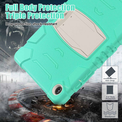 For Samsung Galaxy Tab A9+ / X210 PC Hybrid Silicone Tablet Case with Holder(Mint Green) by bashfashion