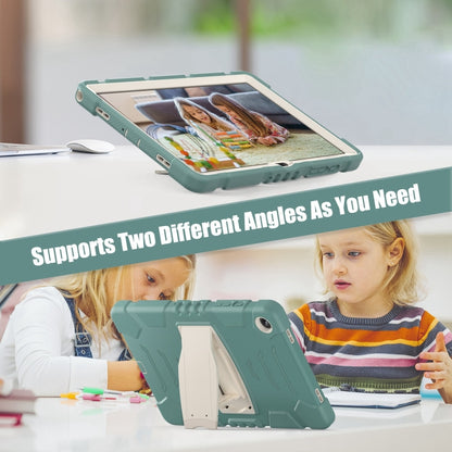 For Samsung Galaxy Tab A9+ / X210 PC Hybrid Silicone Tablet Case with Holder(Emerald Green) by bashfashion