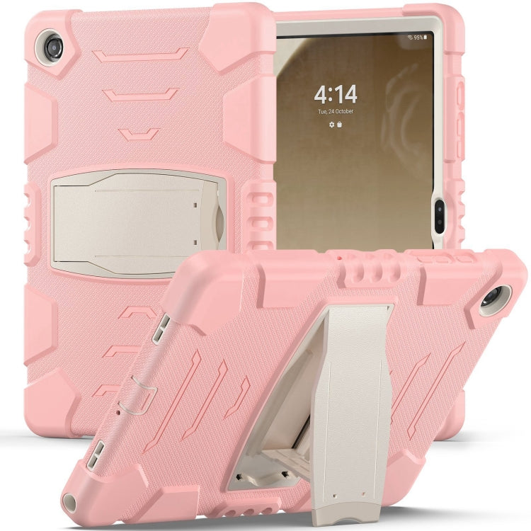 For Samsung Galaxy Tab A9+ / X210 PC Hybrid Silicone Tablet Case with Holder(Cherry Blossoms Pink) by bashfashion