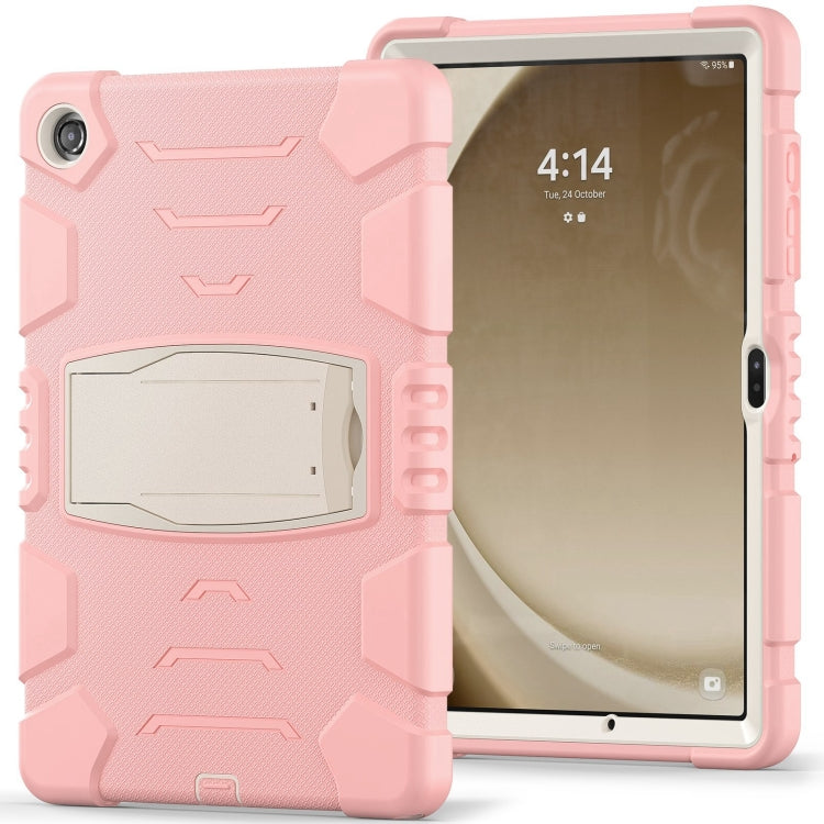 For Samsung Galaxy Tab A9+ / X210 PC Hybrid Silicone Tablet Case with Holder(Cherry Blossoms Pink) by bashfashion