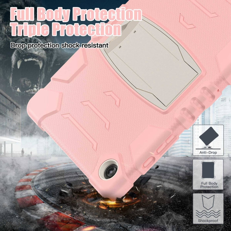 For Samsung Galaxy Tab A9+ / X210 PC Hybrid Silicone Tablet Case with Holder(Cherry Blossoms Pink) by bashfashion