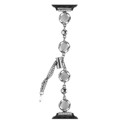 For Apple Watch SE 2023 40mm Shell Metal Chain Bracelet Watch Band(Black) by bashfashion