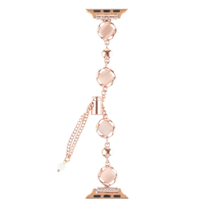 For Apple Watch Ultra 2 49mm Shell Metal Chain Bracelet Watch Band(Rose Gold) by bashfashion