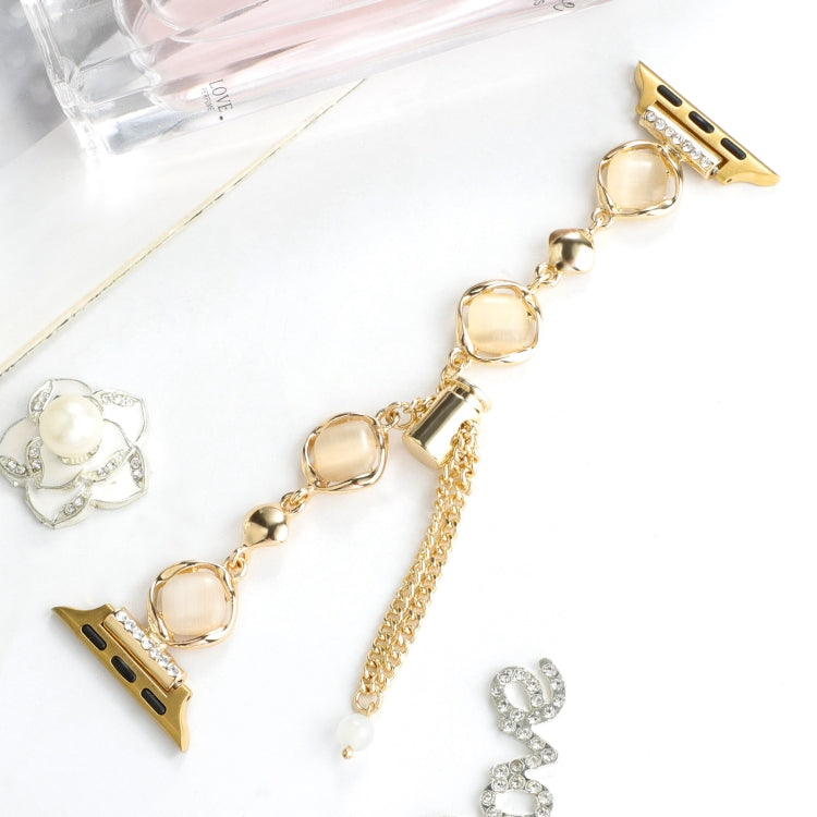 For Apple Watch Series 6 40mm Shell Metal Chain Bracelet Watch Band(Gold) by bashfashion