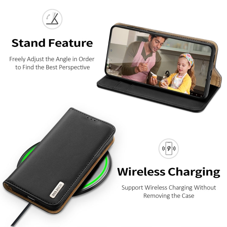 For Samsung Galaxy S24 5G DUX DUCIS Hivo Series Cowhide + PU + TPU Flip Phone Case(Black) by DUX DUCIS