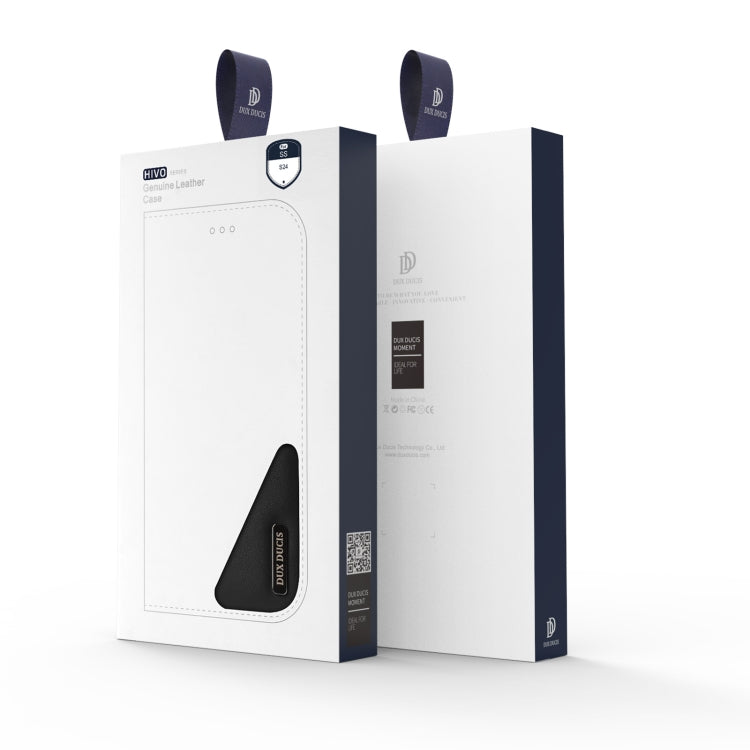 For Samsung Galaxy S24 5G DUX DUCIS Hivo Series Cowhide + PU + TPU Flip Phone Case(Black) by DUX DUCIS