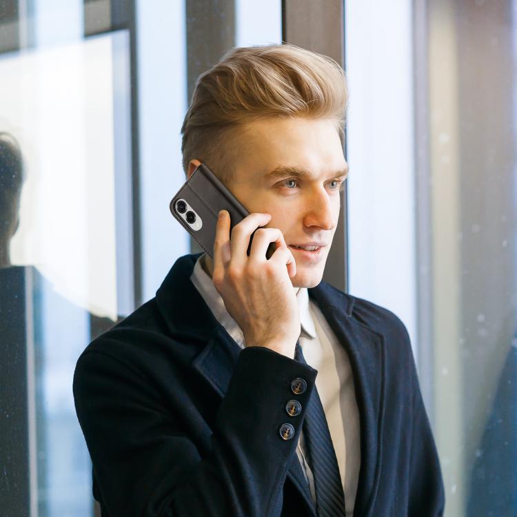 For Samsung Galaxy S25 Edge 5G DUX DUCIS Hivo Series Cowhide + PU + TPU Flip Phone Case(Black) by DUX DUCIS