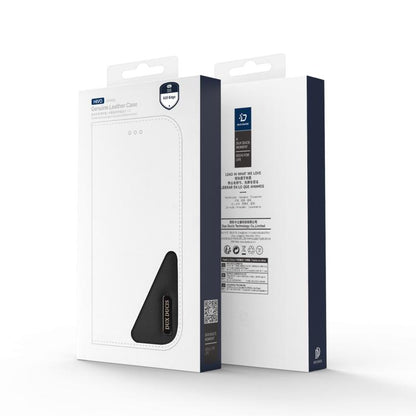 For Samsung Galaxy S25 Edge 5G DUX DUCIS Hivo Series Cowhide + PU + TPU Flip Phone Case(Black) by DUX DUCIS