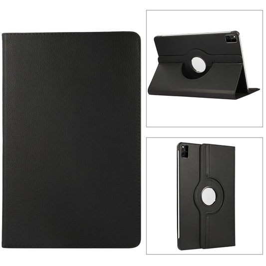 For Lenovo Tab M11 / Xiaoxin Pad 11 2024 360 Degree Rotation Litchi Texture Leather Tablet Case(Black) by bashfashion