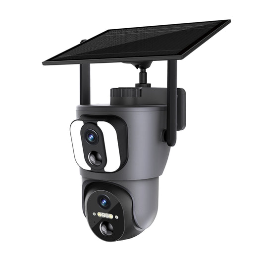 ESCAM QF390 2x2MP Binocular Solar WiFi Camera Supports Two-way Voice & Alarm Recording(Black) by ESCAM