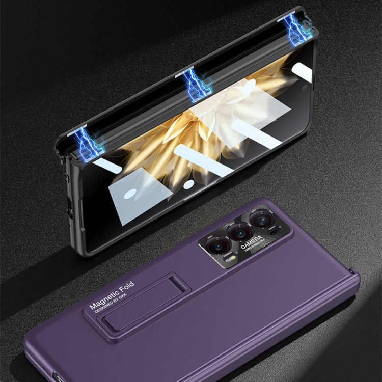 For Honor Magic V2 GKK Integrated Magnetic Folding Hinge All-inclusive Phone Case(Purple) by GKK
