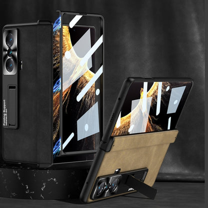 For Honor Magic VS GKK Integrated Frosted Fold Hinge Leather Phone Case with Holder(Black) by GKK