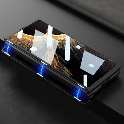 For Honor Magic VS GKK Integrated Frosted Fold Hinge Leather Phone Case with Holder(Black) by GKK