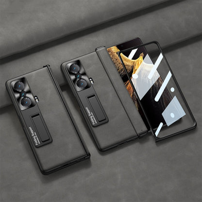 For Honor Magic VS GKK Integrated Frosted Fold Hinge Leather Phone Case with Holder(Grey) by GKK