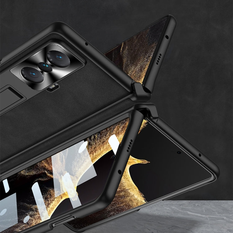 For Honor Magic VS GKK Integrated Frosted Fold Hinge Leather Phone Case with Holder(Grey) by GKK