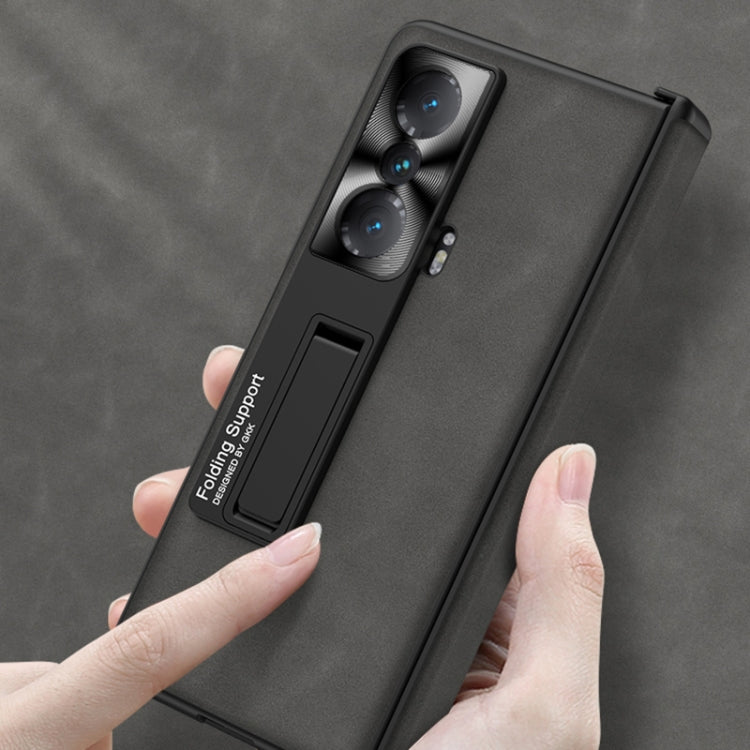 For Honor Magic VS GKK Integrated Frosted Fold Hinge Privacy Leather Phone Case with Holder(Black) by GKK