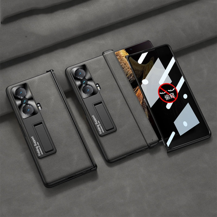 For Honor Magic VS GKK Integrated Frosted Fold Hinge Privacy Leather Phone Case with Holder(Grey) by GKK