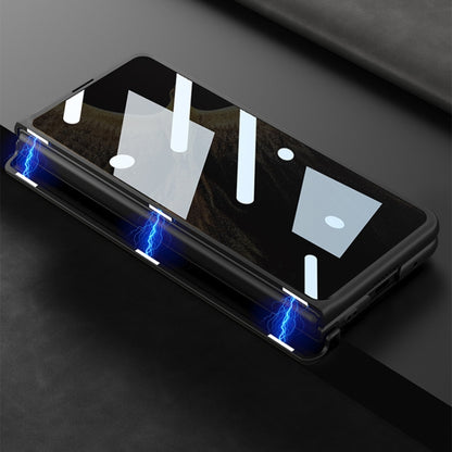 For Honor Magic VS GKK Integrated Frosted Fold Hinge Privacy Leather Phone Case with Holder(Grey) by GKK