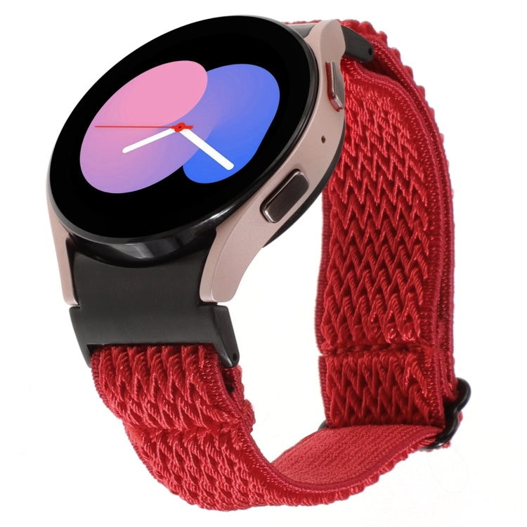 For Samsung Galaxy Watch6/6 Classic/5/5 Pro Wave Braided Nylon Watch Band(Red) by bashfashion