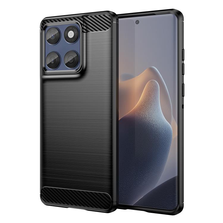 For Motorola Edge 60 Fusion Carbon Fiber Brushed Texture TPU Phone Case(Black) by bashfashion