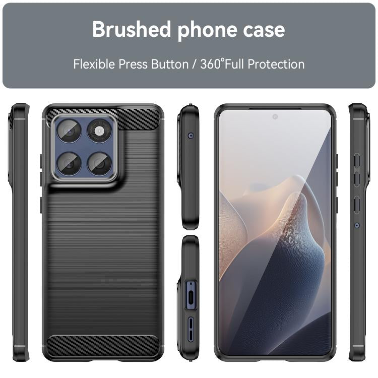For Motorola Edge 60 Fusion Carbon Fiber Brushed Texture TPU Phone Case(Black) by bashfashion