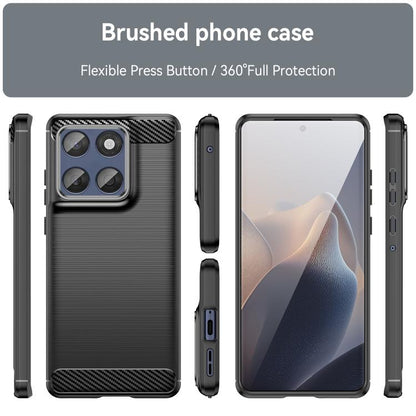 For Motorola Edge 60 Fusion Carbon Fiber Brushed Texture TPU Phone Case(Black) by bashfashion