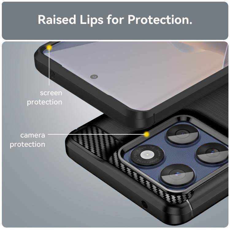 For Motorola Edge 60 Fusion Carbon Fiber Brushed Texture TPU Phone Case(Black) by bashfashion