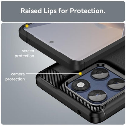 For Motorola Edge 60 Fusion Carbon Fiber Brushed Texture TPU Phone Case(Black) by bashfashion