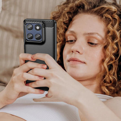 For Motorola Edge 60 Fusion Carbon Fiber Brushed Texture TPU Phone Case(Black) by bashfashion