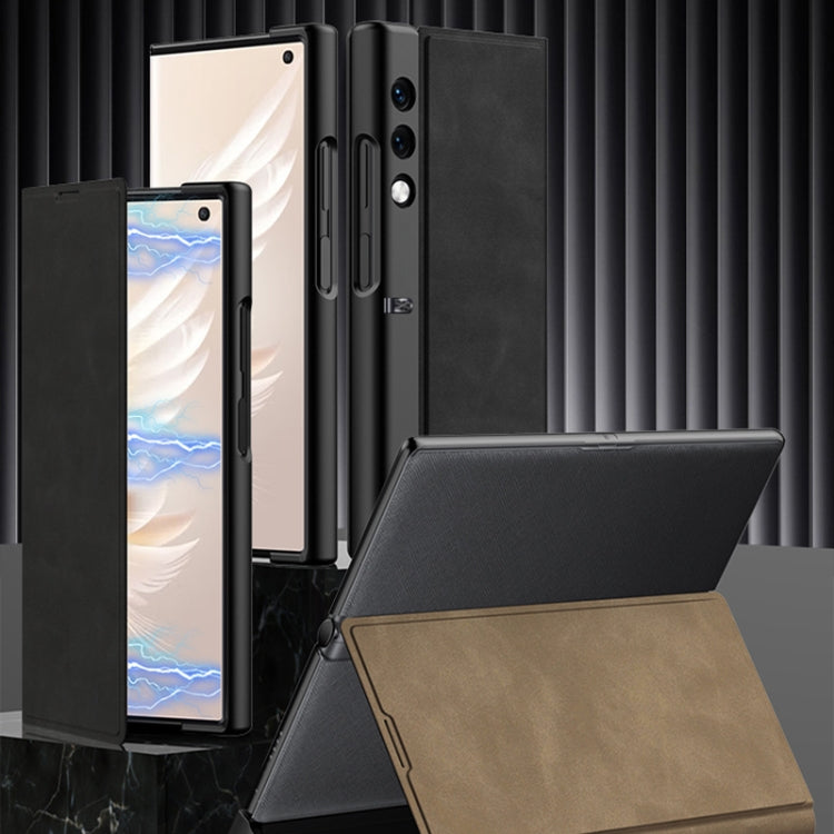 For Honor V Purse GKK Frosted Leather Fold Phone Case(Black) by GKK