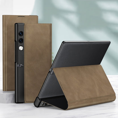 For Honor V Purse GKK Frosted Leather Fold Phone Case(Brown) by GKK