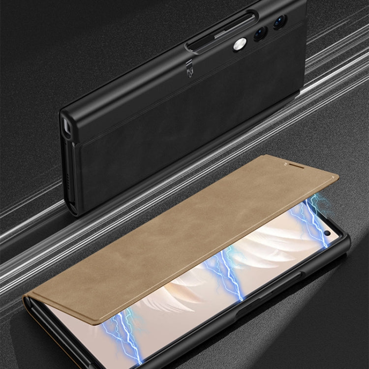 For Honor V Purse GKK Frosted Leather Fold Phone Case(Brown) by GKK